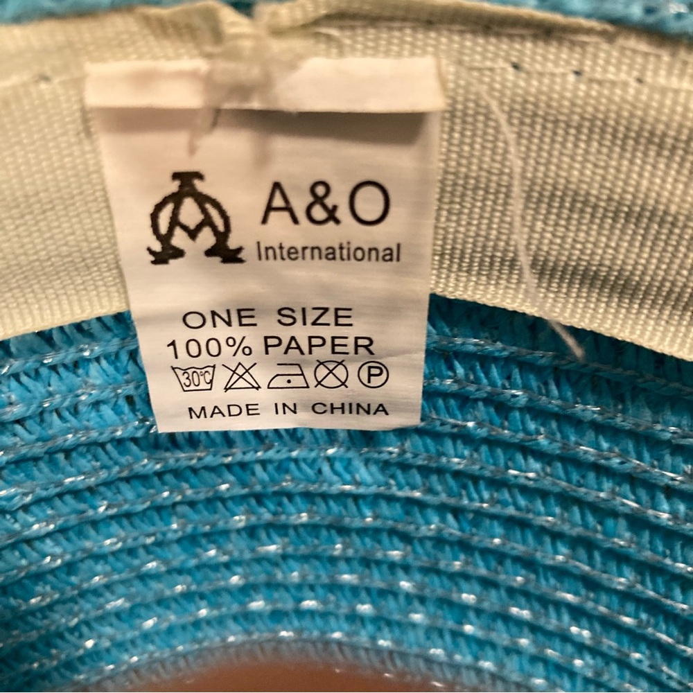 NWOT A & O International Vintage 80s 90s Sun Hat Blue Women's One Size - Picture 8 of 9